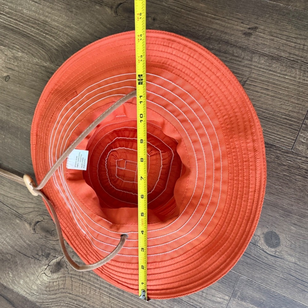 Kallina Sun Hat Orange UPF 50+ Wide Brim Adjustable Strap Womens Resort Beach OS - Picture 11 of 11